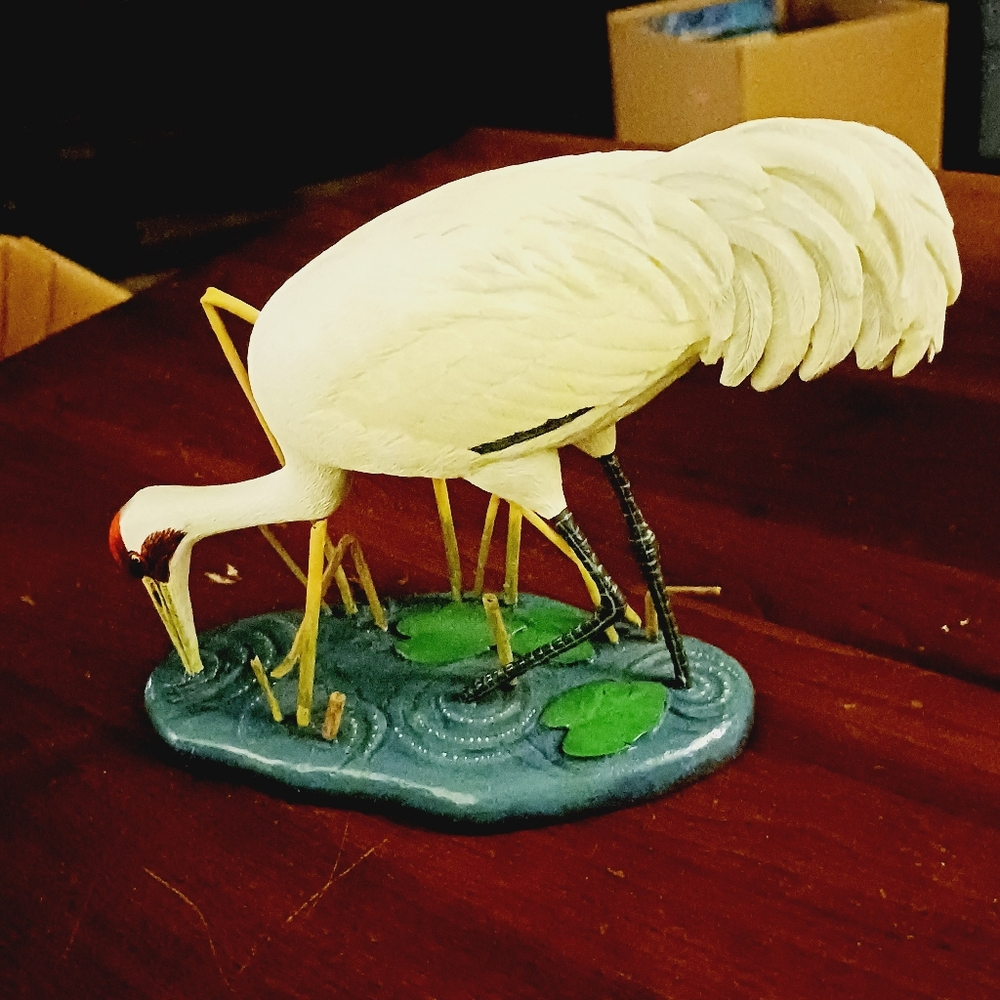 Elegant Crane Figurine by Danbury Mint Jeff Rechin "Graceful Wader"